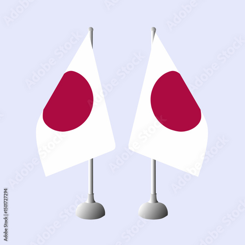 japan flag, japan table flag, japanese flag isolated on white background