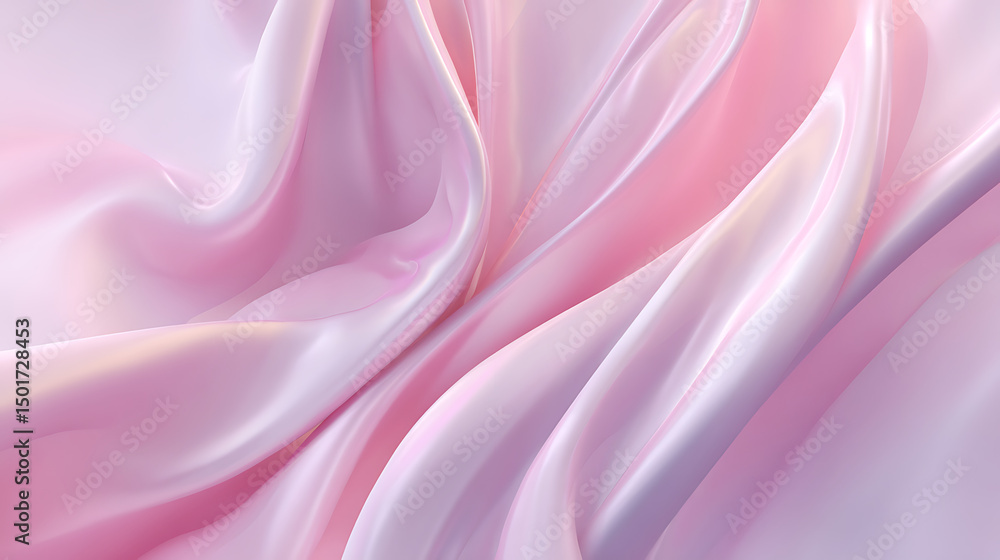 Fototapeta premium Elegant pink silk fabric flowing softly with beautiful light and delicate texture