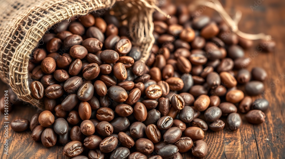 Fototapeta premium Roasted coffee beans. Food concept