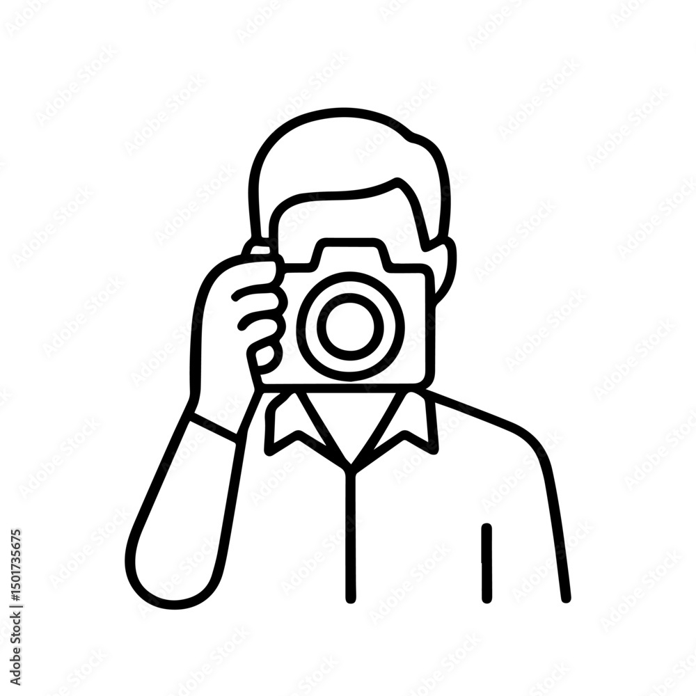 Icon man photographer on white background vector
Vector line icon profession Icon man photographer on white background vector
Vector line icon profession