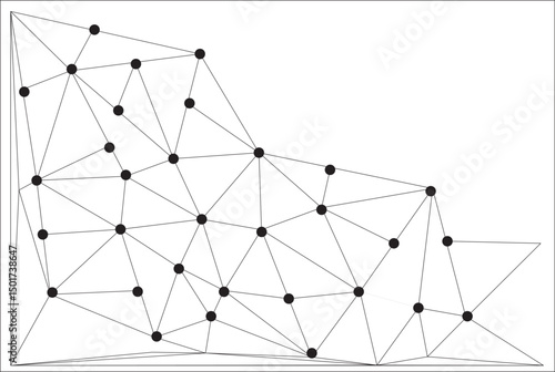 Abstract  background with connecting dots and lines. Low poly design
