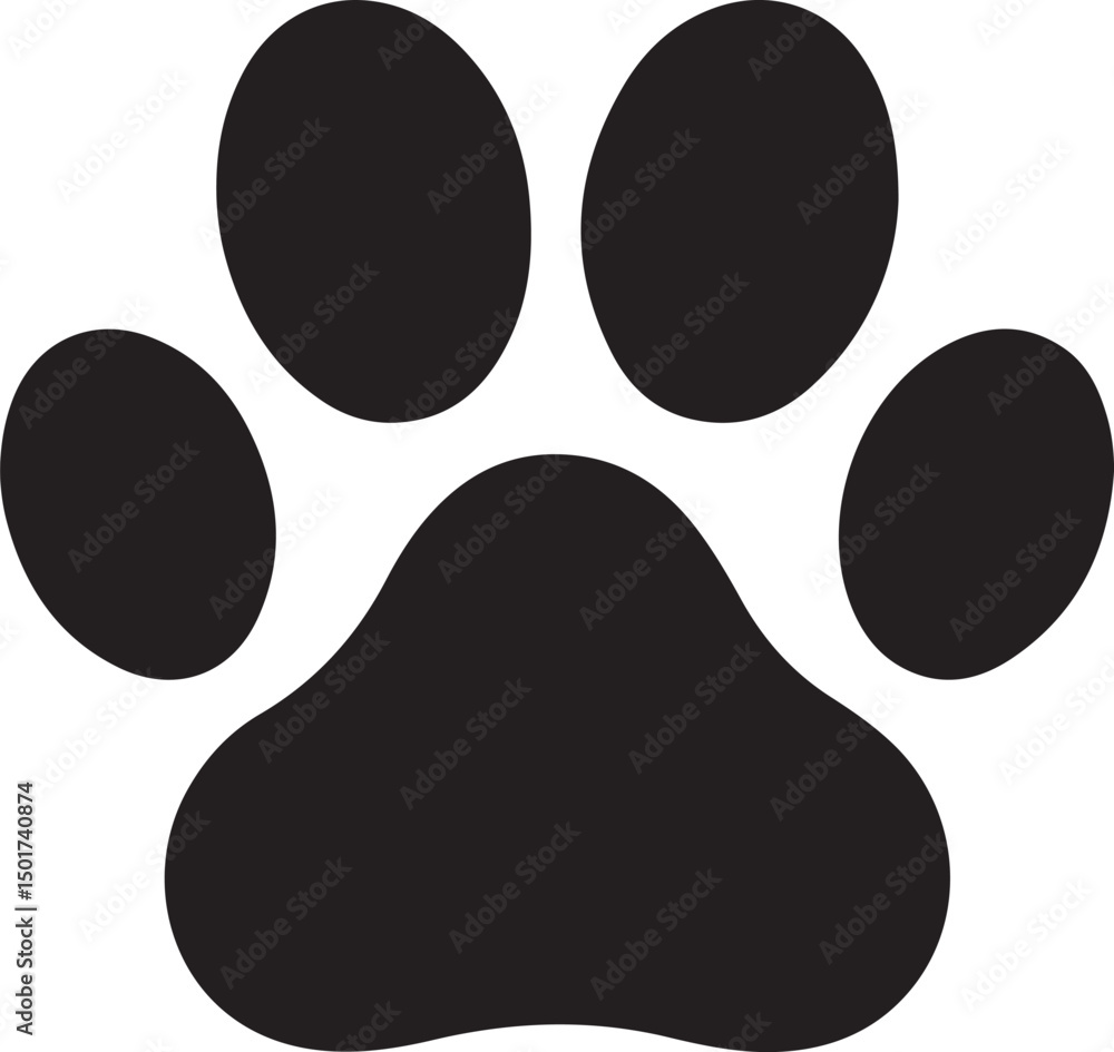Fototapeta premium Dog or cat paw print flat icon