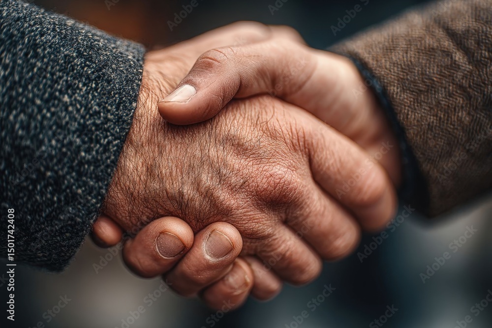 Fototapeta premium Generative AI Illustration of Professional Handshake for Business and Technology