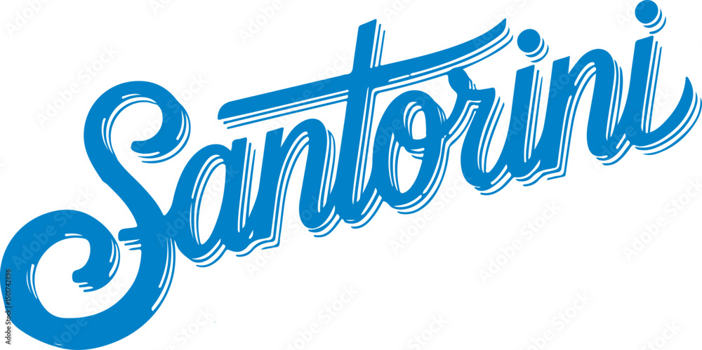Fototapeta premium Santorini Island Text Design.