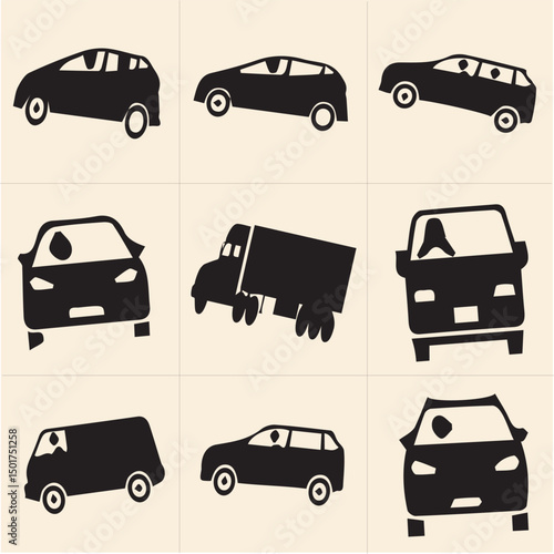 All kind of transportation vector Black and white set-23