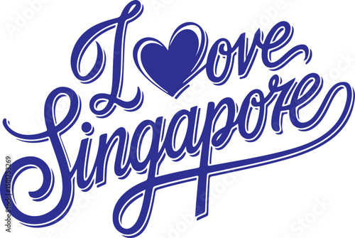I Love Singapore Typography.