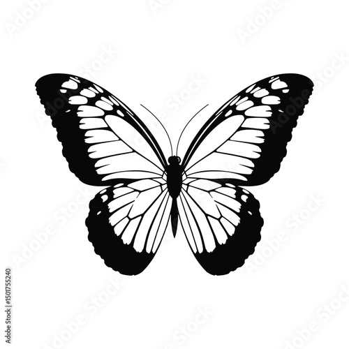 Simple Butterfly Silhouette Icon Graphic