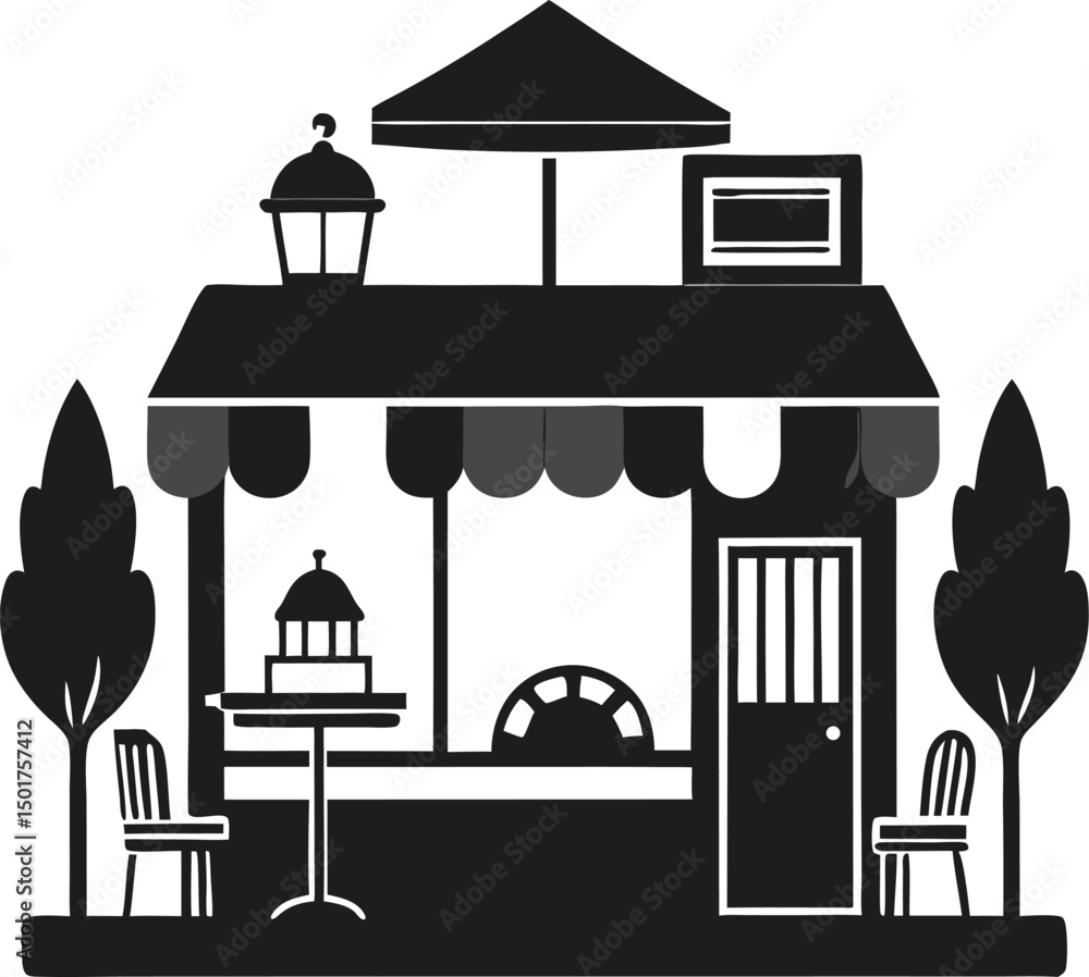 Obraz premium Post office silhouette vector on a white background