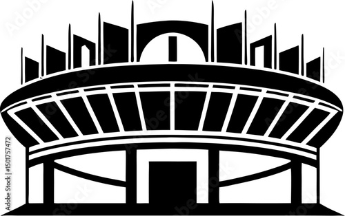 stadium silhouette vector on a white background