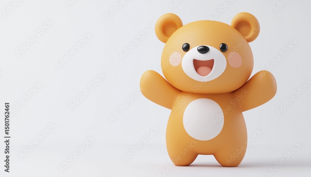Fototapeta premium Adorable Teddy Bear Plush Toy - A Charming And Huggable Stuffed Animal Ideal For All Ages, Perfect Gift Or Cuddly Companion.