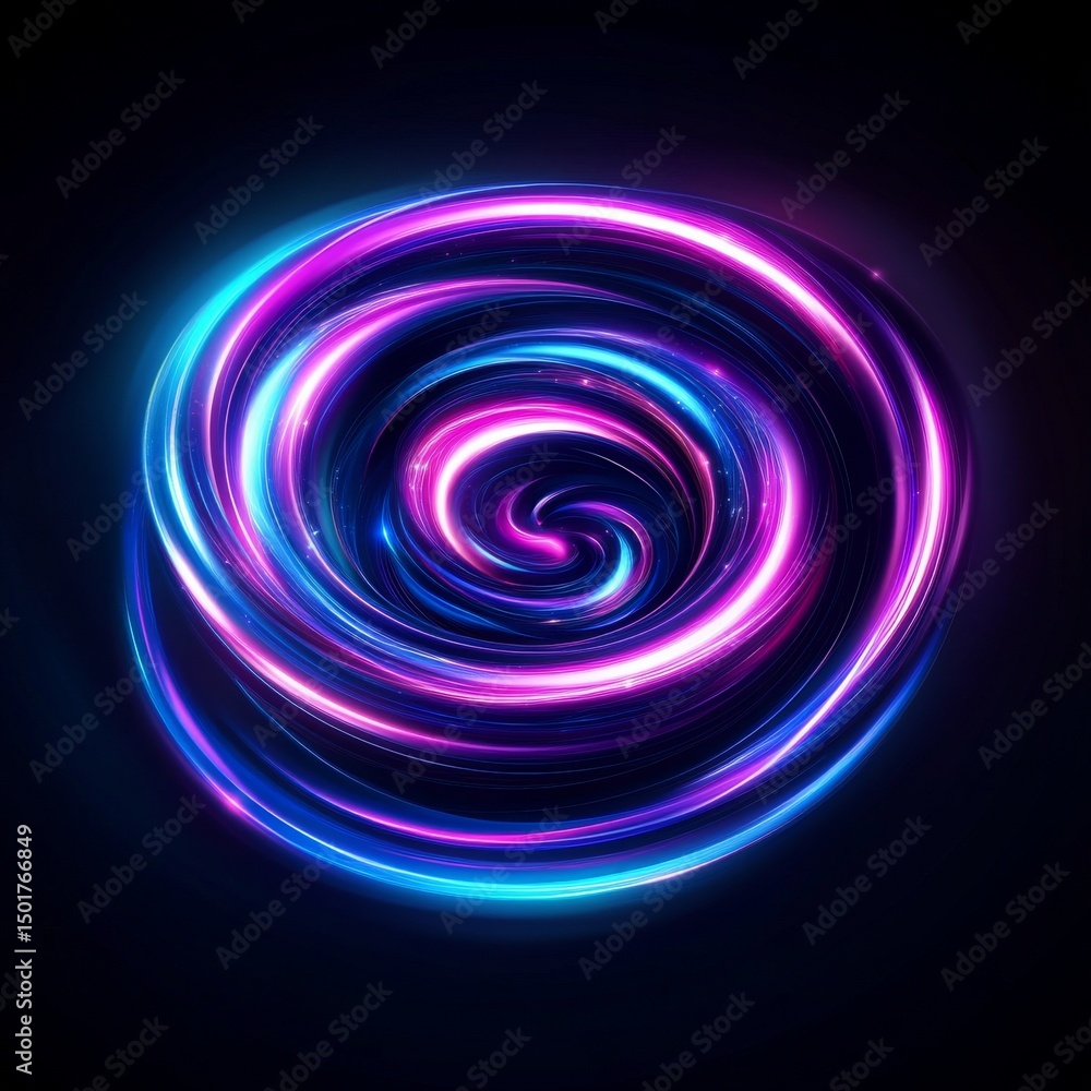 Luminous Swirl Abstract Neon Pink and Blue Energy Spiral on Black, vortex, lighttrails Luminous Swirl Abstract Neon Pink and Blue Energy Spiral on Black, vortex, lighttrails