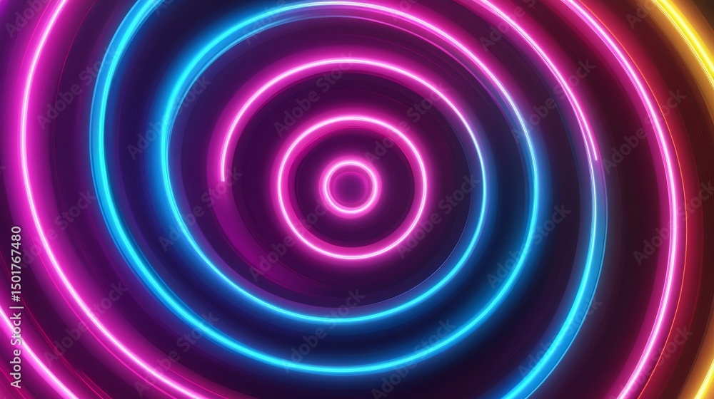 Neon Swirl Glowing Pink and Blue Circles Abstract, spiral, light Neon Swirl Glowing Pink and Blue Circles Abstract, spiral, light