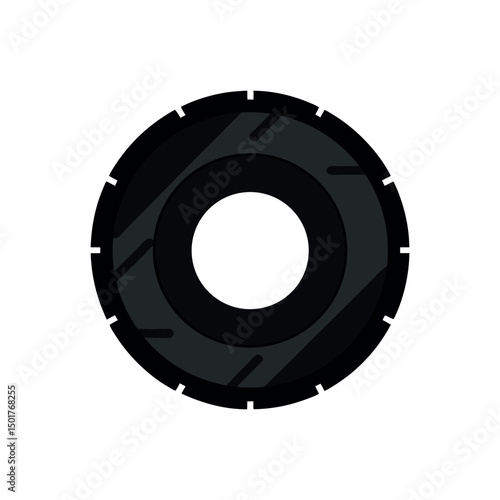 Black tire illustration isolated on white background