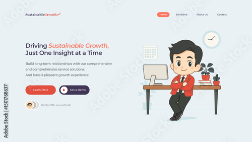 User interface template for Home Page of a website about consulting and business growth