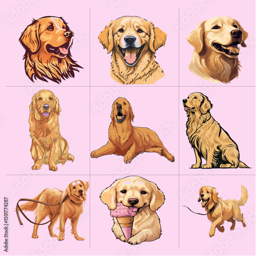 dog vector set