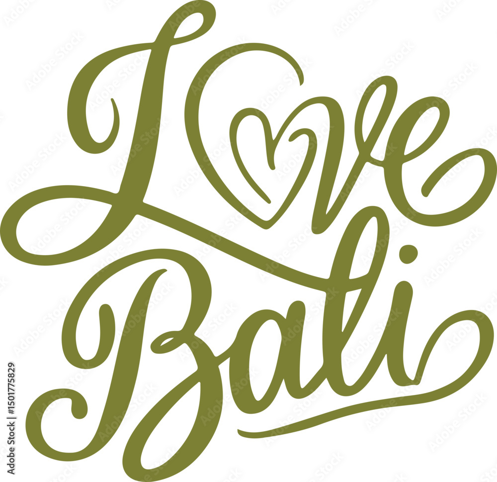 Fototapeta premium Love Bali Hand Lettering.