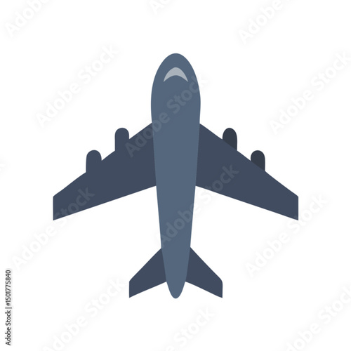 Vector illustration of an airplane flying in the sky, perfect for travel, aviation, and transportation icons