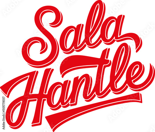 Sala Hantle Red Lettering.
