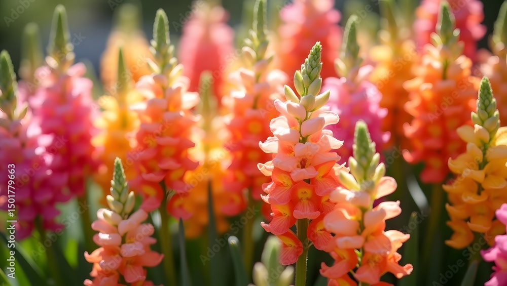 Lush Spring Garden of Snapdragons – A Close-Up of Nature’s Color Palette Lush Spring Garden of Snapdragons – A Close-Up of Nature’s Color Palette