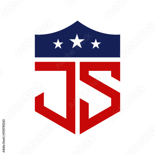 Patriotic JS Logo Design. Letter JS Patriotic American Logo Design for Political Campaign and any USA Event.