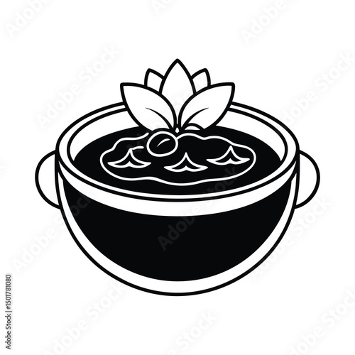 borscht cuisine vector black silhouette