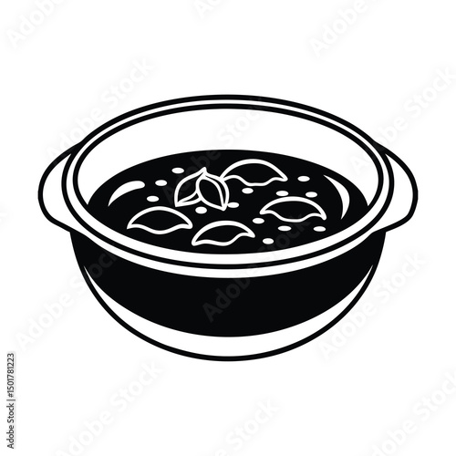 borscht cuisine vector black silhouette