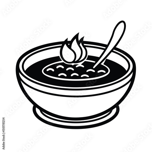 borscht cuisine vector black silhouette