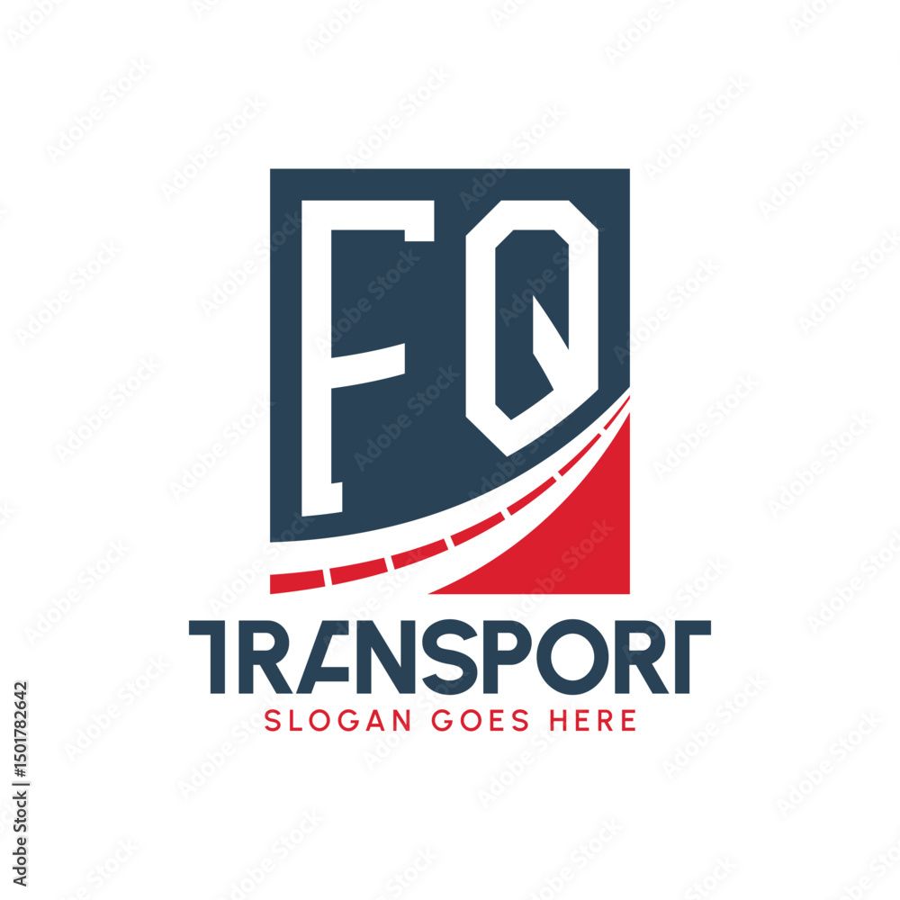 Fototapeta premium Letter FQ Transport Logo Design. Modern FQ Road Logo for Delivery, Transport Company and Fleet Business