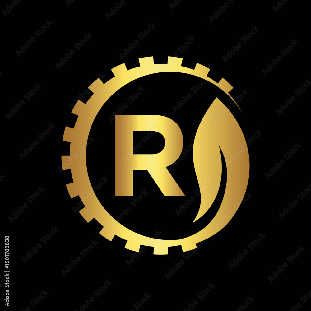Fototapeta premium Industrial Logo combine with letter R vector template