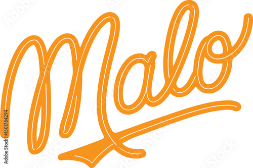 Malo - Orange Handwritten Script Logo.
