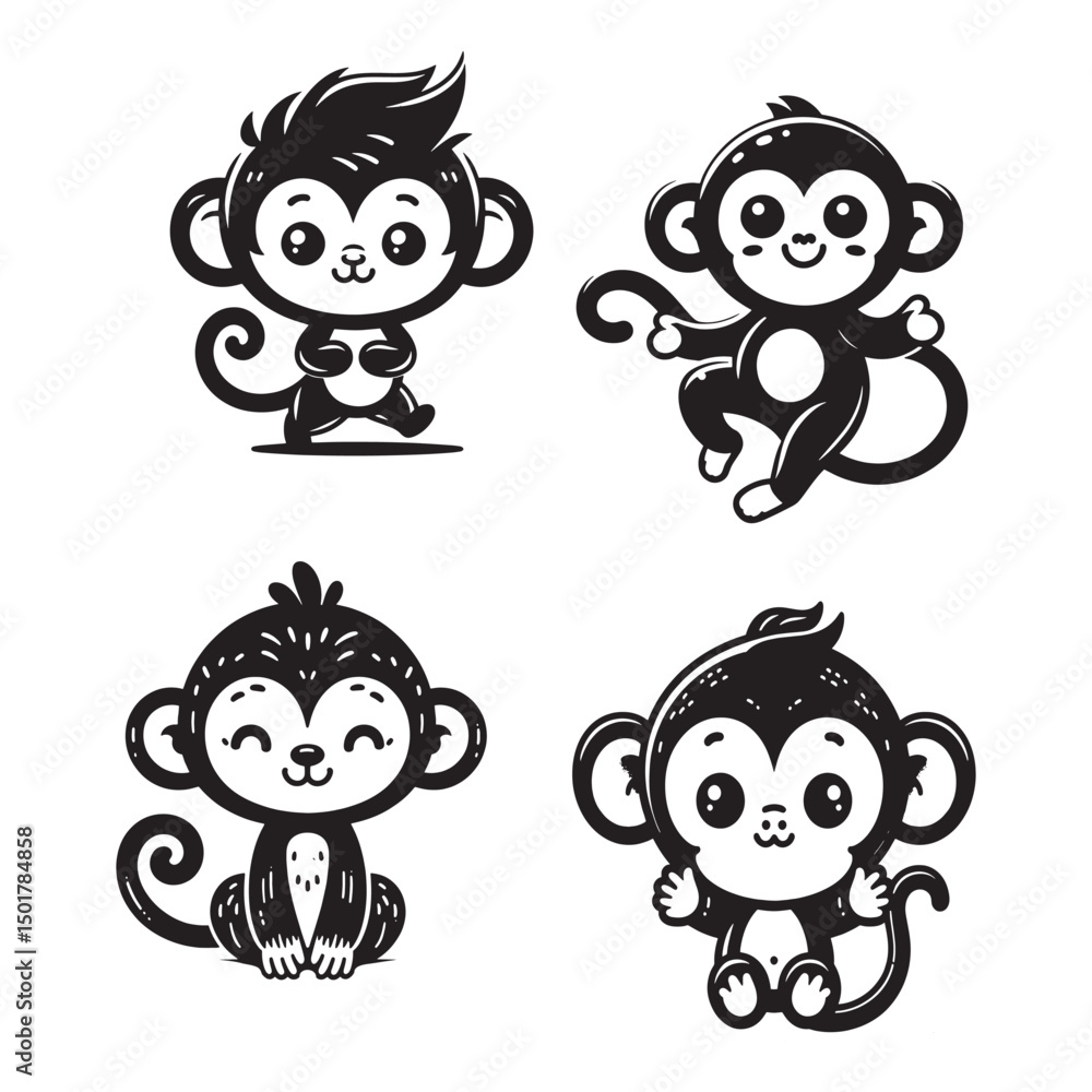 Fototapeta premium Monkey Svg Bundle