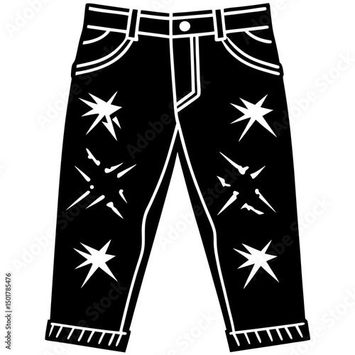 Distressed Punk Jeans with Band Logos