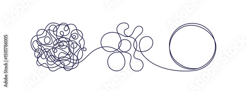 Problem resolve control. Chaos, mess, stress sign