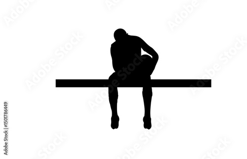 A football player is sitting on the bench vector.