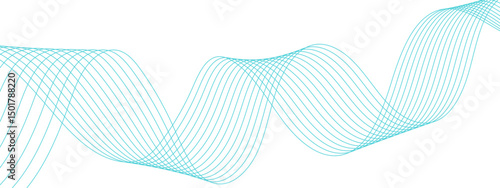 Vector business Illustration pattern of lines in transparent background. Dynamic flowing wave lines design element. Curved wavy lines tech futuristic Colorful glowing frequency sound wave technology.