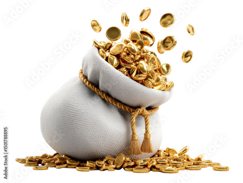 gold coins in a bag