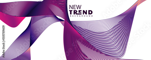 abstract wave line design background, Abstract, smooth, transparent, blue, wave design element. gradient color  wave. Wave of blue movement curve of a smoky flow