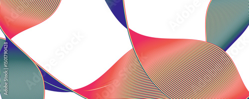 abstract wave line design background, Abstract, smooth, transparent, blue, wave design element. gradient color  wave. Wave of blue movement curve of a smoky flow