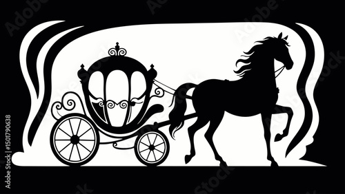 vector silhouette illustration of the chariots of kings
