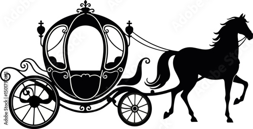 vector silhouette illustration of the chariots of kings