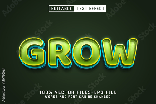 Grow 3d Text - Editable Text Effect