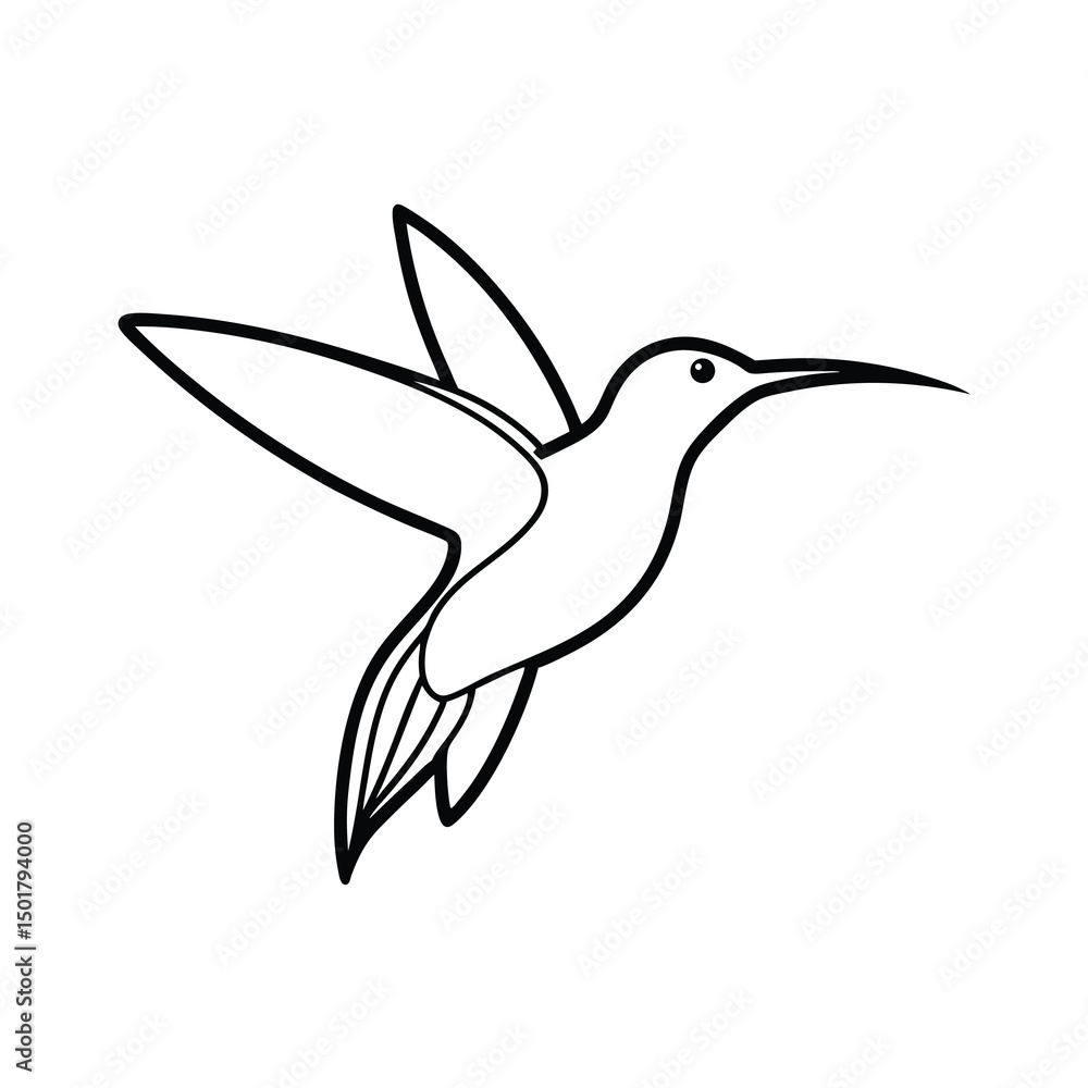 Naklejka premium flying hummingbird