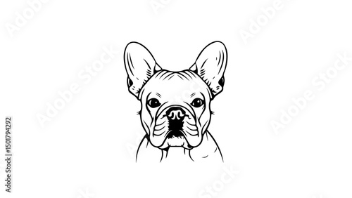 Charming illustration of a French Bulldog showcasing its delightful features with a whimsical touch of artistry