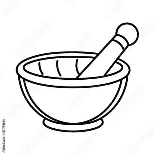mortar and pestle isolated