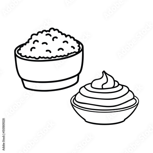 risotto tiramisu sketch vector