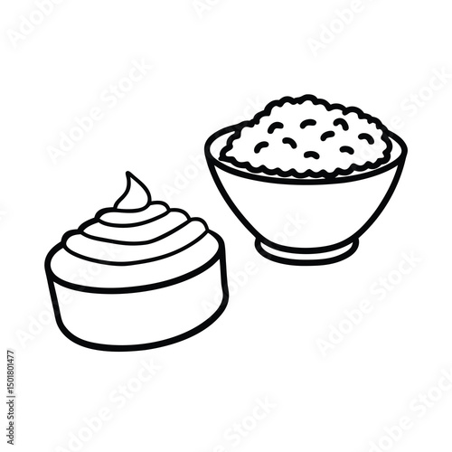 risotto tiramisu sketch vector
