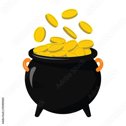 pot with gold coins