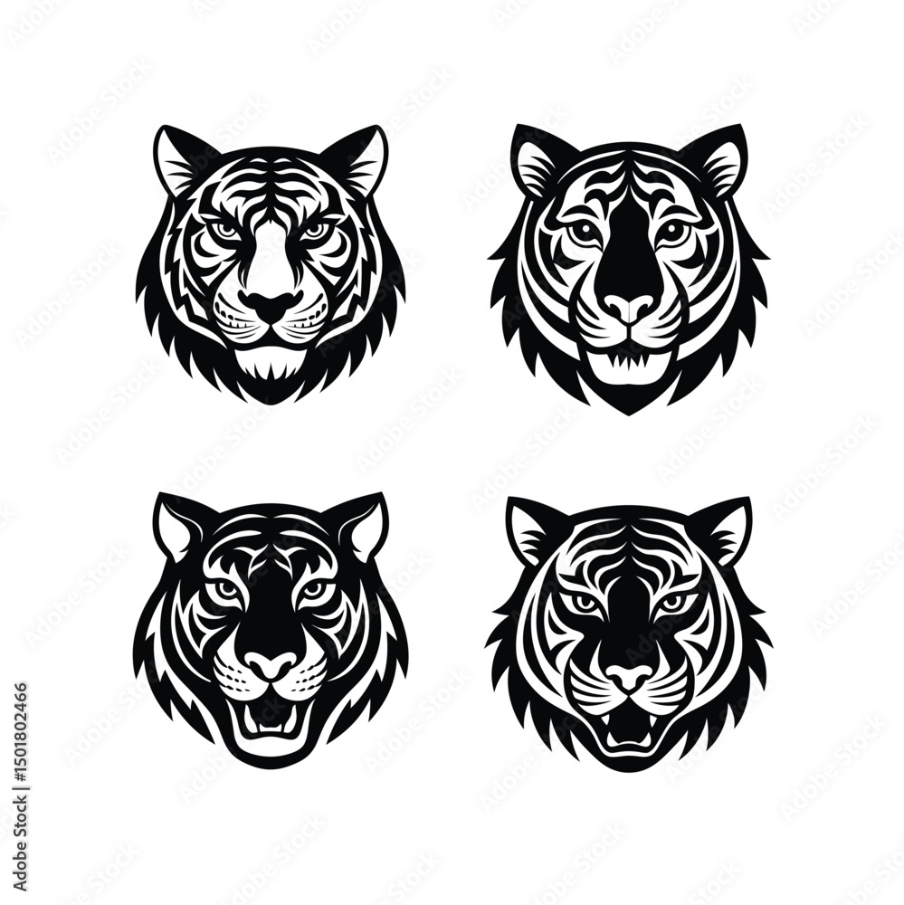 Naklejka premium Modern Clean Beautiful nice tiger head Editable icon vector design tiger head vector