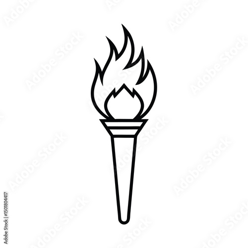 torch flame vector illustration olympic symbol