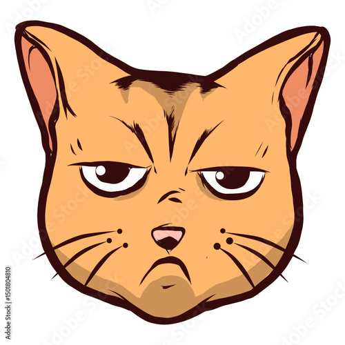 Cat muzzle sad sadness whisker ear illustration